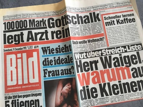 Bildzeitung bild 1992 - bild, 19.12.1992