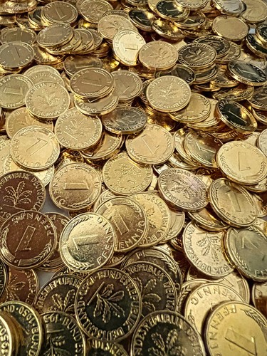 Pfennig echt vergoldet - 1-,
