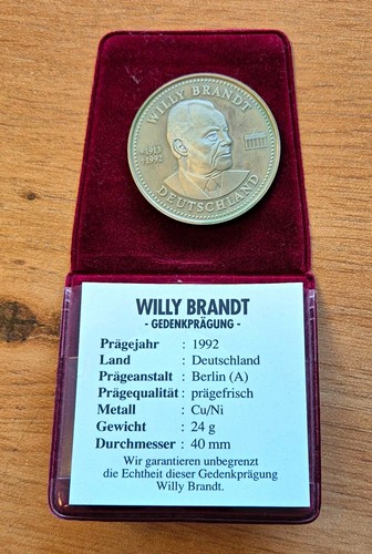 Willy brandt gedenkprägung - willy,