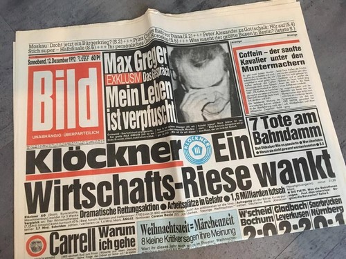 Bildzeitung bild 1992 - 12.12.1992, *